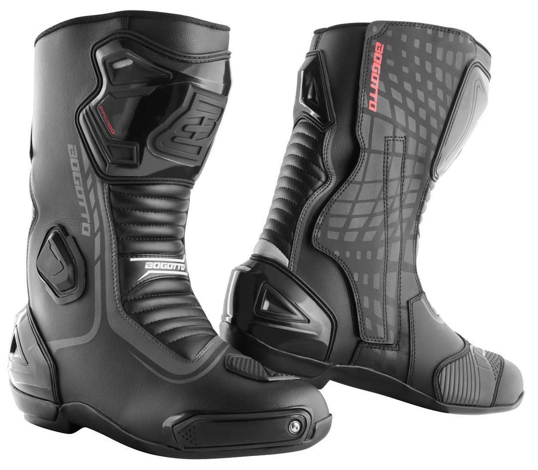 Bogotto Race-X Motorrad Stiefel, schwarz, 40 40 EU Schwarz, 40 EU Schwarz