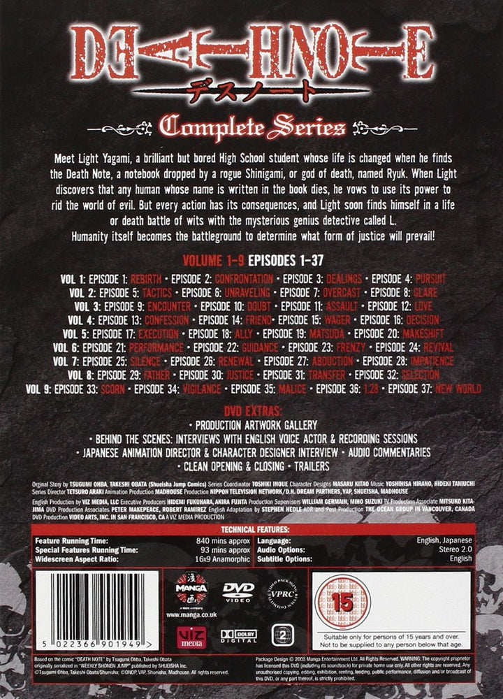 Death Note: Complete Series [9 DVDs] [UK Import], DVD