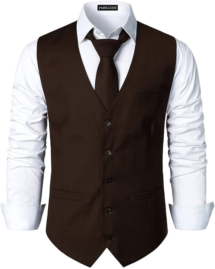 PARKLEES Herren Hipster Urban Design Business formelle Weste Slim Fit Anzug Smoking Kleid Weste XXL