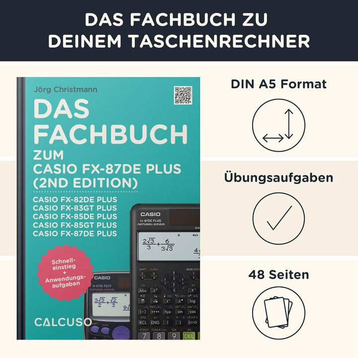 CALCUSO Standardpaket: Casio FX-87DE Plus 2 technisch-wissenschaftlicher Taschenrechner + WYNGS Schu