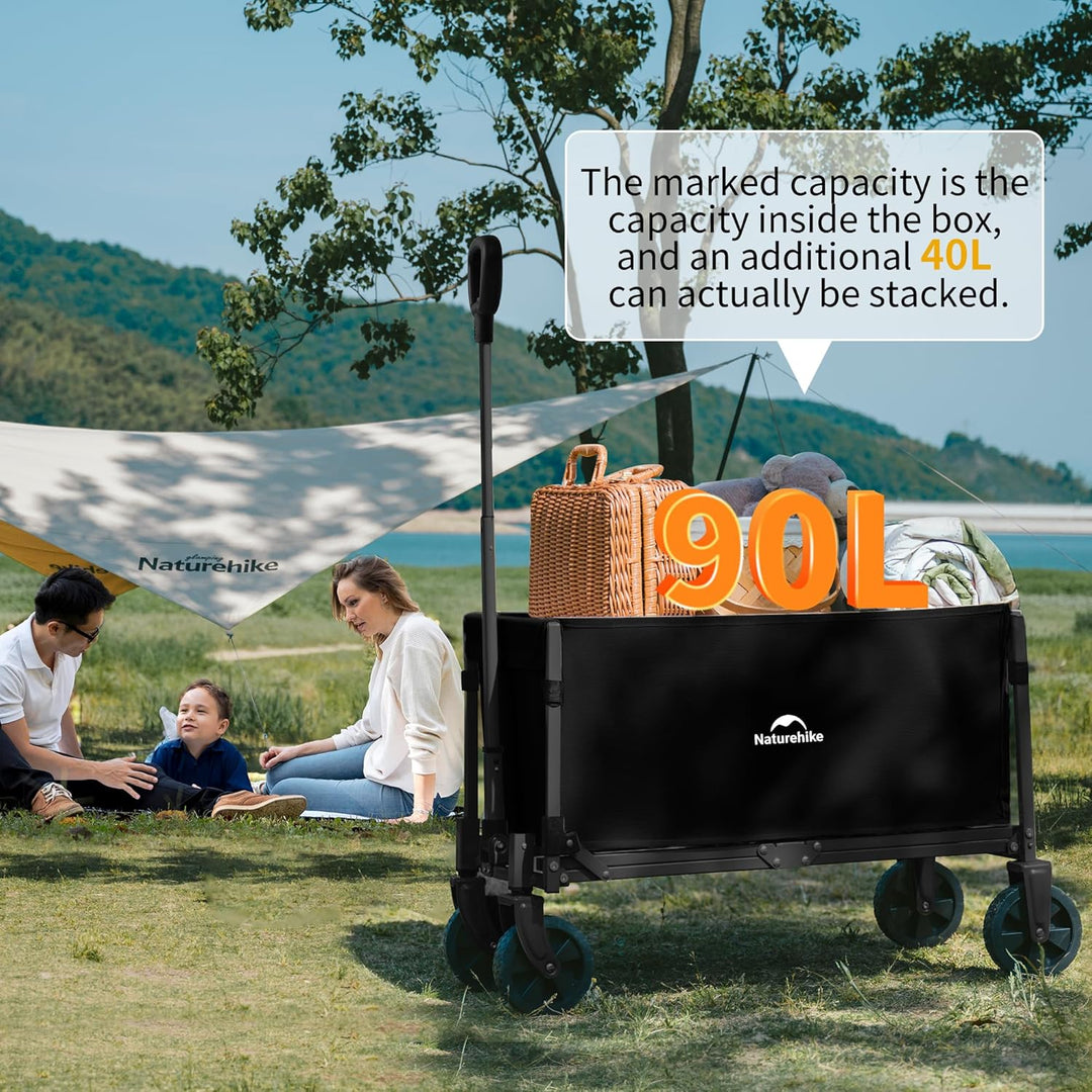 Naturehike Bollerwagen Faltbar 90L 120KG Tragkraft zusammenklappbarer Gartenwagen mit Bremsen Klappb