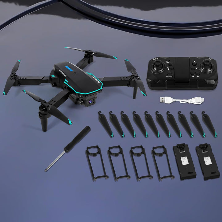 Drohne mit Kamera 720P HD für Kinder, WiFi FPV Drone für Anfänger, RC Quadcopter mit 2 Akku, Schwerk