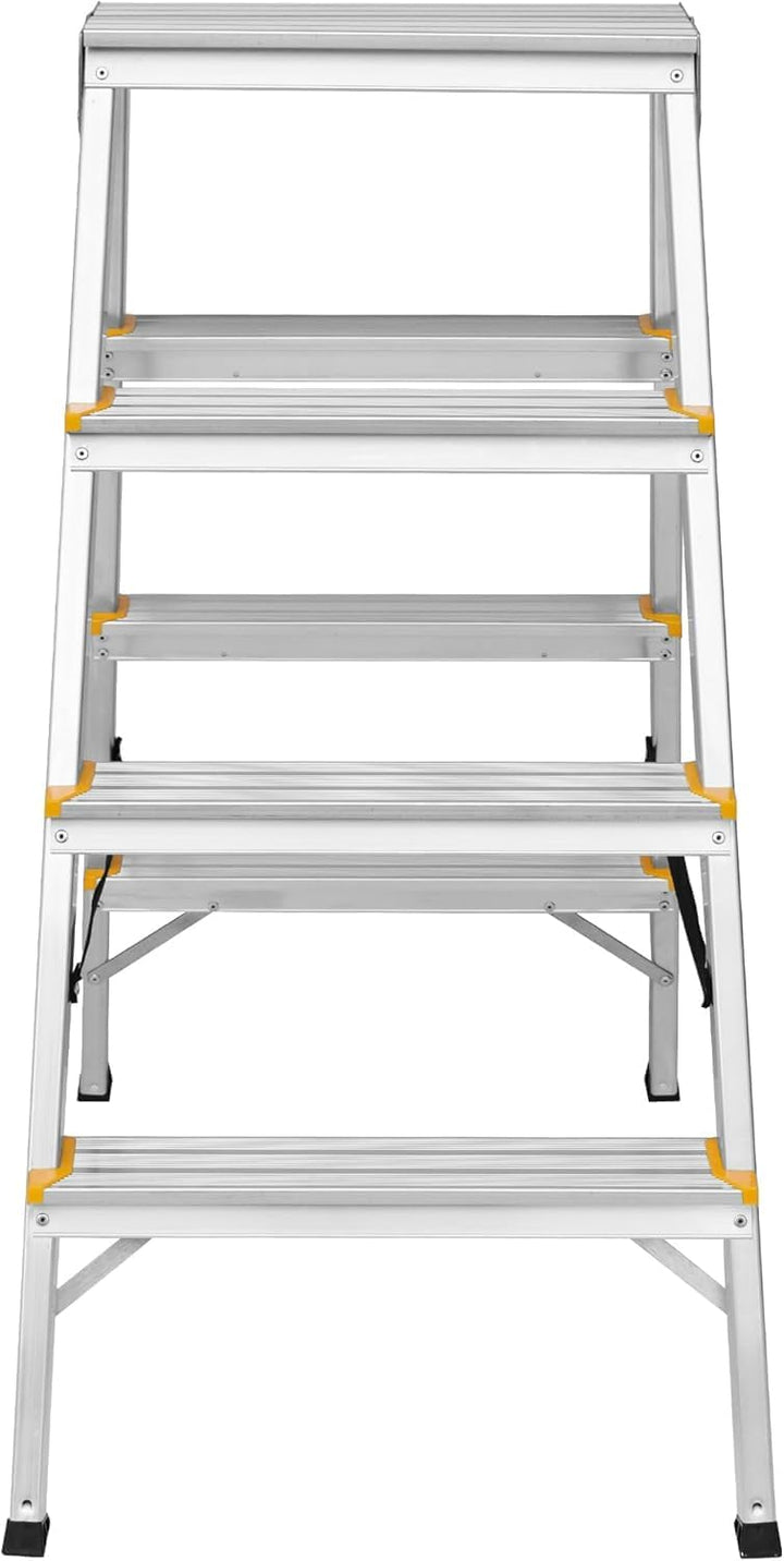 Aluleiter Zweiseitige Haushaltsleitern EN131 Stehleiter 2x2 2x3 2x4 Stufen 150KG (2x4-150)