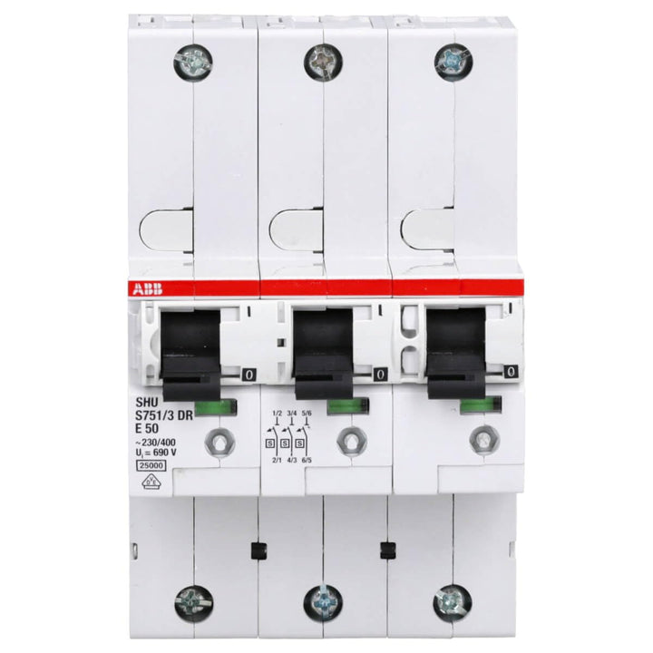 ABB S751/3dr-e50 cb-Type 3P Circuit Breaker – Circuit Breakers (230 – 400, 50 A, 27 mm, 92 mm, 130 m