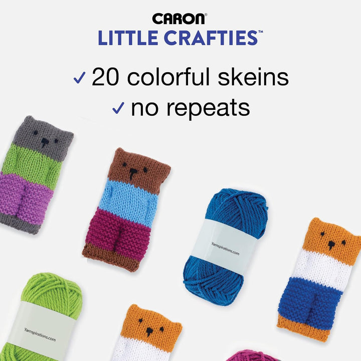 Caron® Little Crafties™ 20 verschiedene Acryl-Garnknäuel, je 63 m, für Strick- und Häkelprojekte, Mu