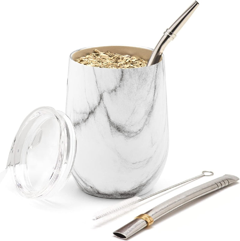 balibetov - Neu - Modernes Yerba Mate Gourd Set (Mate Tasse) - Doppelwandiger 18/8 Edelstahl Enthält