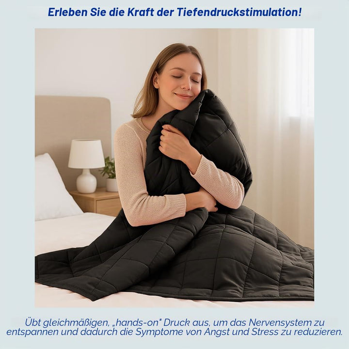 Harbour Housewares Gewichtsdecke mit Aufbewahrungstasche - 150 x 200cm - 8kg - Schwarz - 1x Schwer E