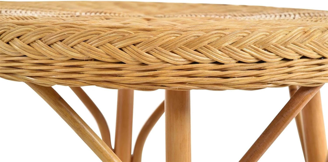 korb.outlet Rattan-Tisch/Beistelltisch Rund/Couchtisch Rattantisch Ablage (Honig)