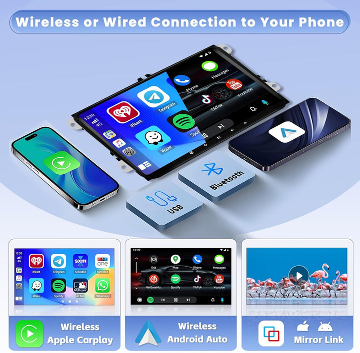 Hikity 8 core 4+64GB Android 15 Autoradio für VW Golf 5 6 Passat Polo Tiguan Touran Caddy Skoda, 9"