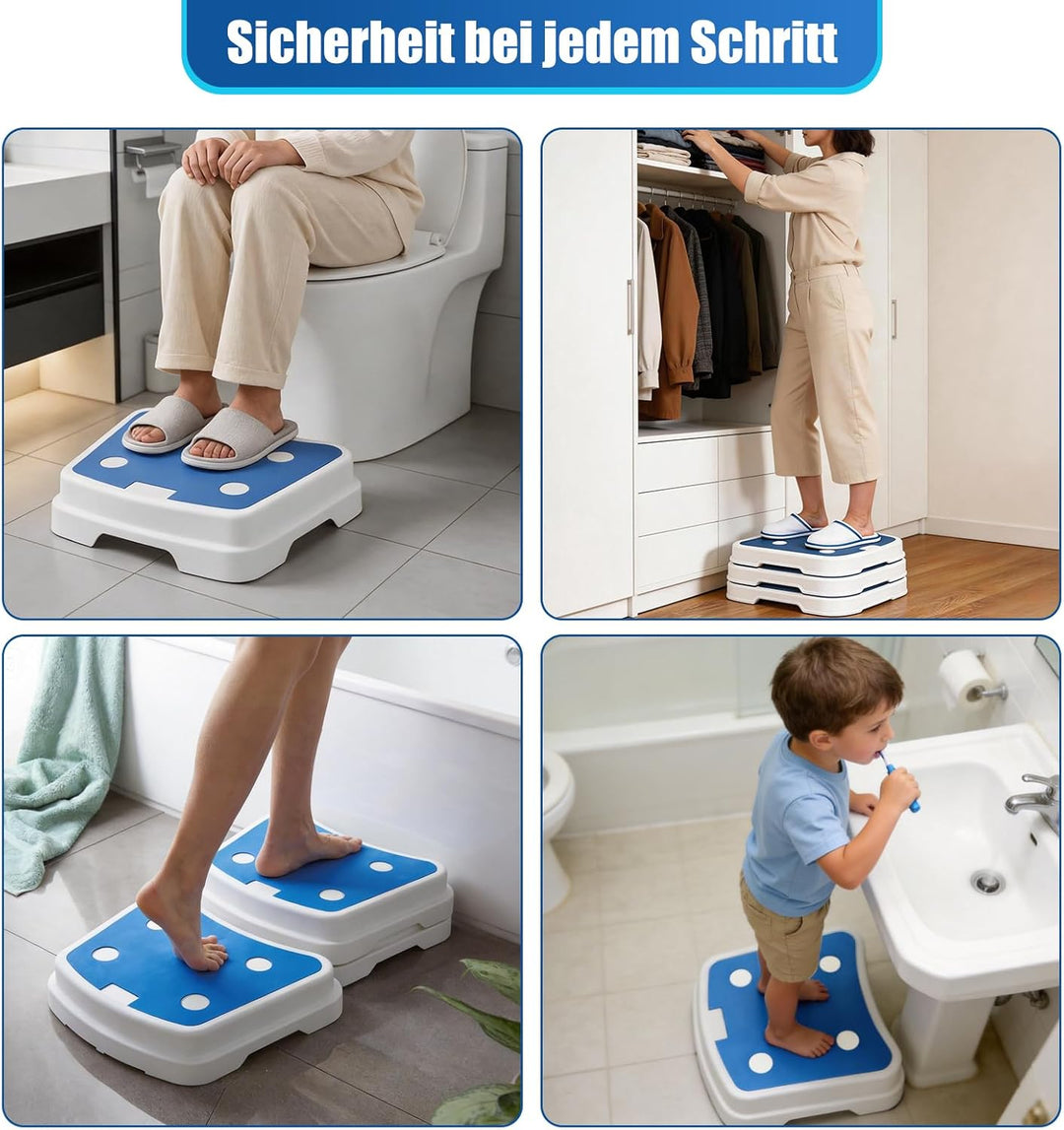 Trittstufe Badezimmer für Senioren, Einstiegshilfe Dusche Senioren, Stapelbarer Rutschfester tragbar