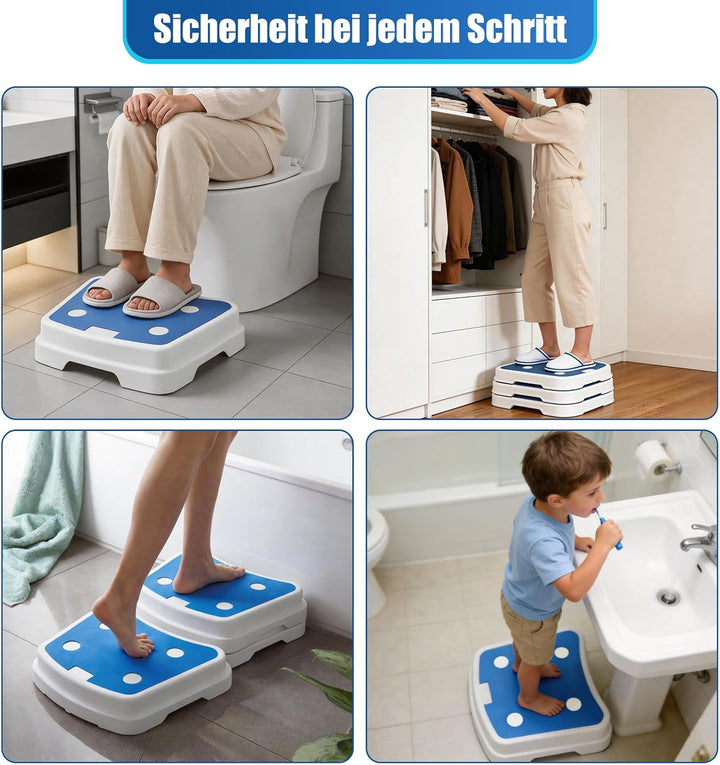 Trittstufe Badezimmer für Senioren, Einstiegshilfe Dusche Senioren, Stapelbarer Rutschfester tragbar
