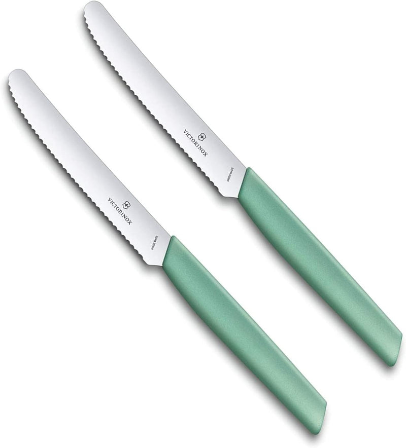 Victorinox 2 Stück Tafelmesser - Tomatenmesser Swiss Modern mit Wellenschliff rostfrei - Swiss Made