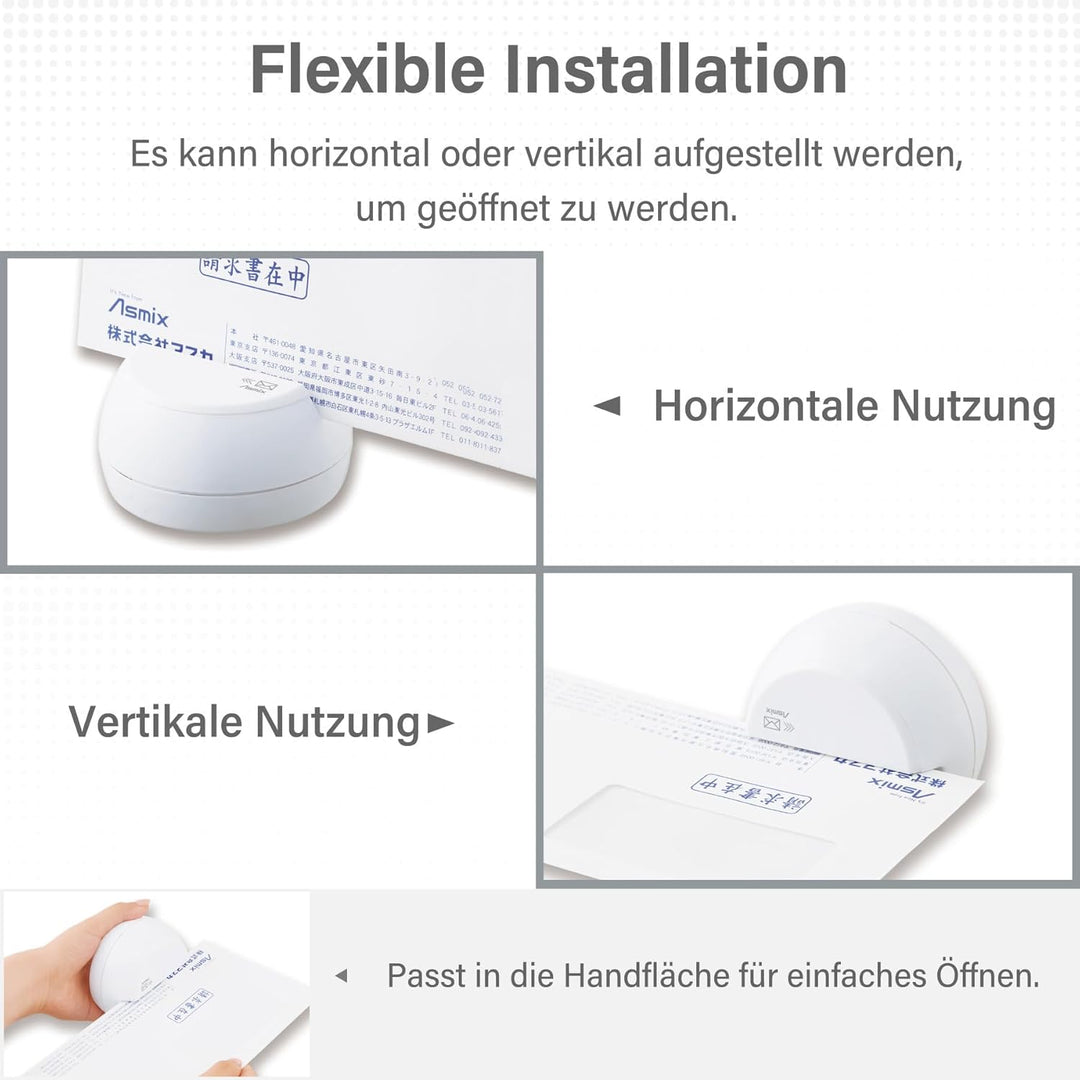 Elektrischer Brieföffner, LO85W, weisser Brieföffner, Umschlagöffner, Asmix (Japan Import) Weiss/opu