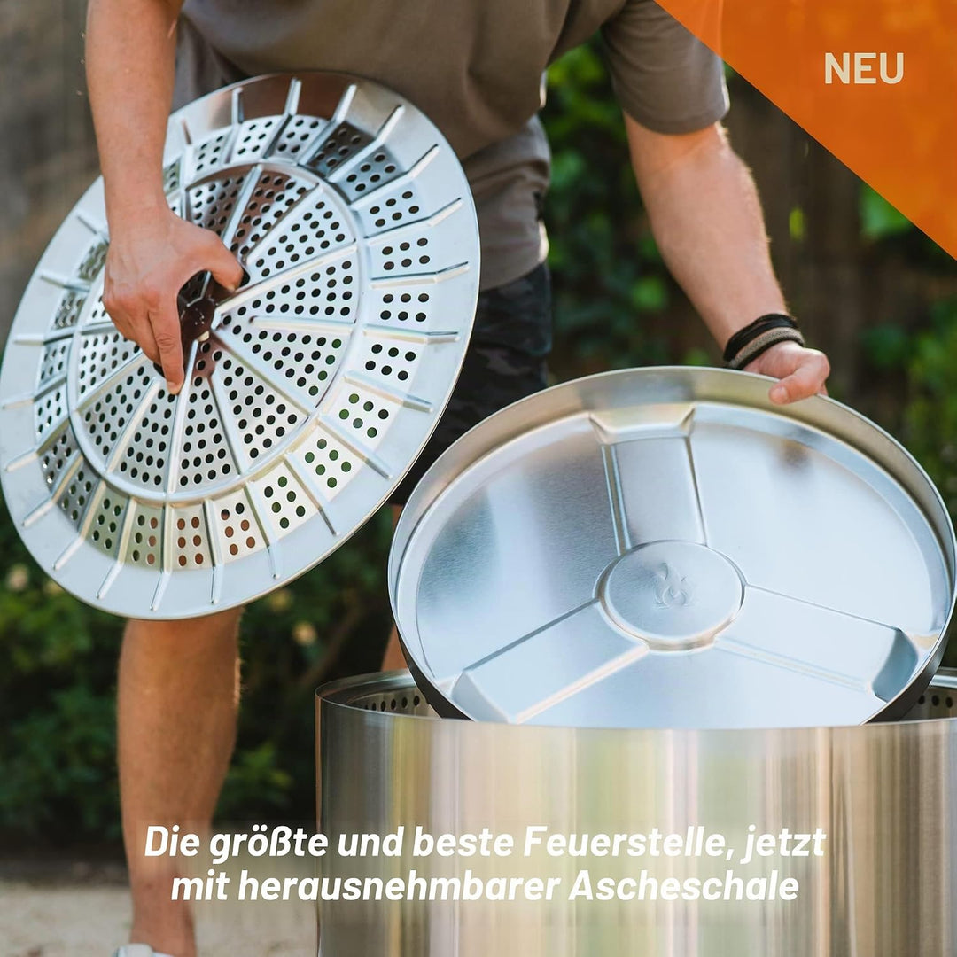 Solo Stove Feuerschale Yukon Essential Set 2.0 | Inkl. Feuerstelle, Standfuss, Deckel, Raucharme Hol