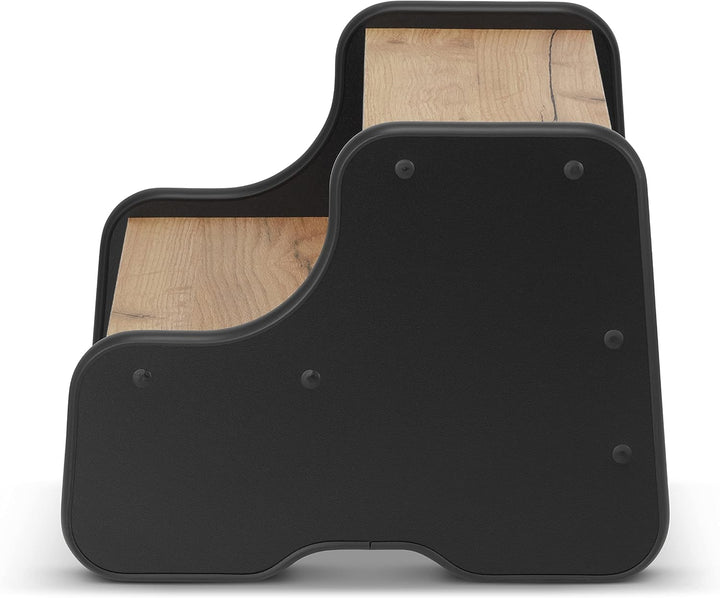 defiPad Tritthocker für Kinder mit 2 Stufen Schwarz/Eiche, Kinderhocker und Toilettenhocker, Tritt-S