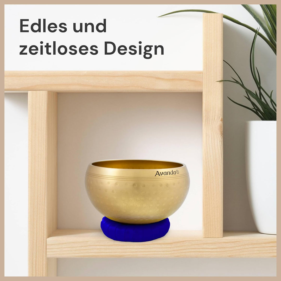 Tibetisches Klangschale-Set für Yoga, Meditation und Entspannung - Gehämmerte tibetische Klangschale