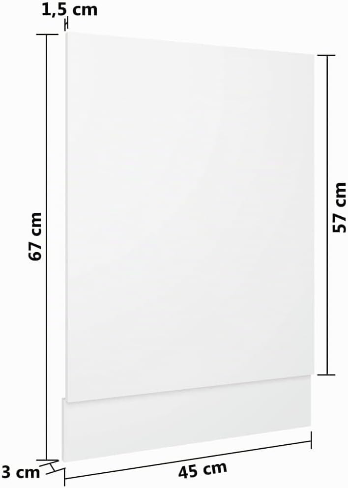 vidaXL Geschirrspülerblende Lyon Weiss 45x3x67 cm Holzwerkstoff Weiss 1x Spülmaschinenblende 45 cm,