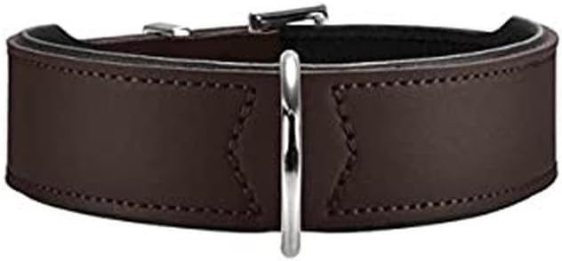 HUNTER BASIC Hundehalsband, beschichtetes Spaltleder, Kunstleder, schlicht, robust, witterungsbestän