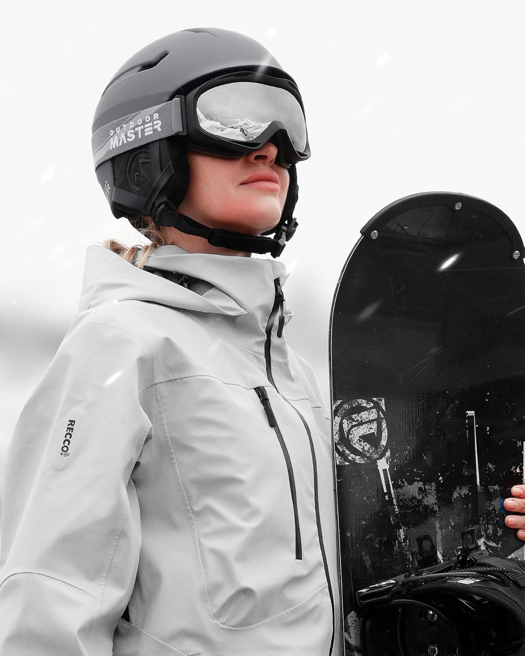 OutdoorMaster Skihelm-Set, Snowboard-Helm mit Brille für Erwachsene - 12 Belüftungsöffnungen - Skihe