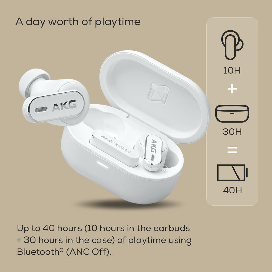 AKG N5 Hybrid TWS Headset – Kabelloser kristallklarer Sound, True Adaptive Noise Cancelling, Zoom-ze
