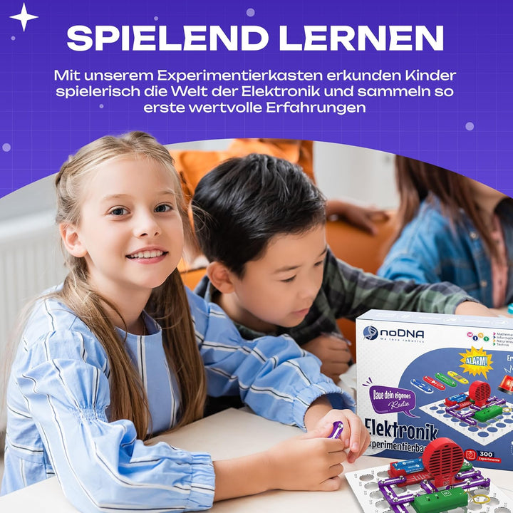 noDNA Elektronik Baukasten Kinder Elektro Experimentierkasten ab 8 Jahre - 300 Experimente für Kinde