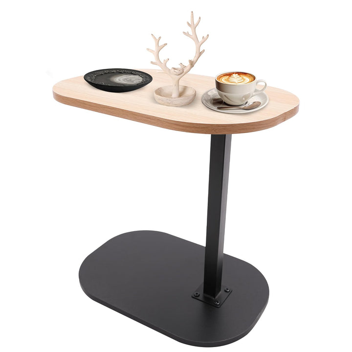 C-förmiger Beistelltisch höhenverstellbar 45–80cm, drehbare & neigbare Tischplatte, Sofatisch Nachtt