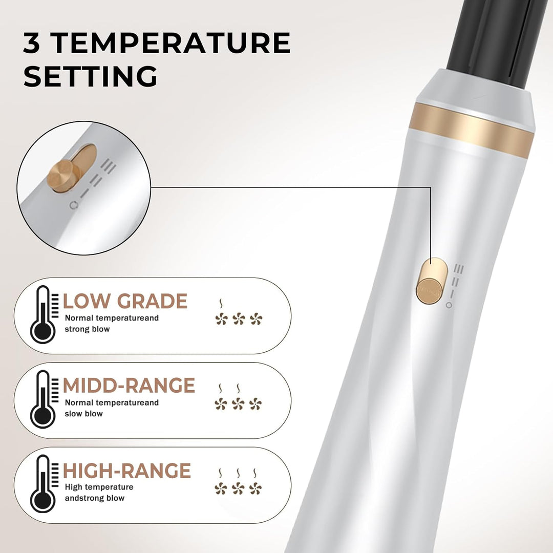 Souvik Hair Tool Set Multifunktionaler mit Warmluftbürste, Ionen Haarföhn, Lockenstab Automatisch, F