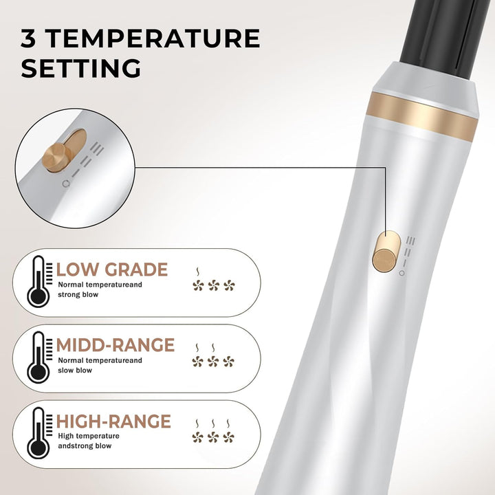 Souvik Hair Tool Set Multifunktionaler mit Warmluftbürste, Ionen Haarföhn, Lockenstab Automatisch, F