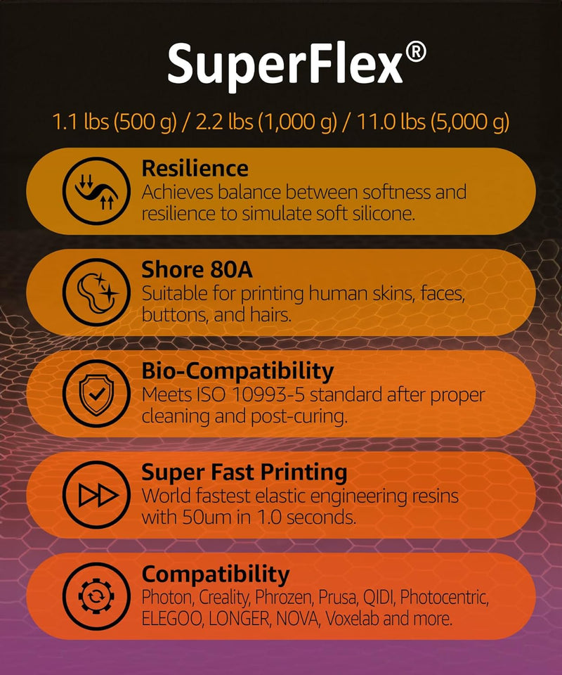 SuperFlex 3D-Druckerharz, Weichheit 80 A, Simuliert flexiblen gummi, hergestellt in Korea von 3DMate