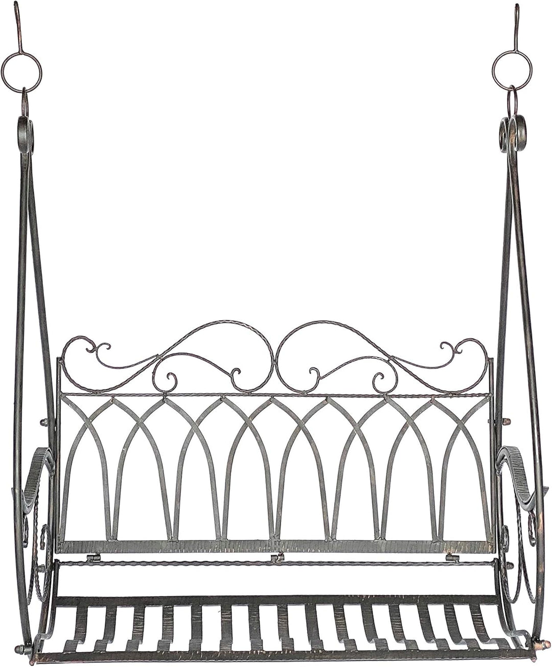DanDiBo Hängebank Schaukel Metall Braun Wetterfest Gondel Hängesessel 1868 2 Sitzer Gartenbank