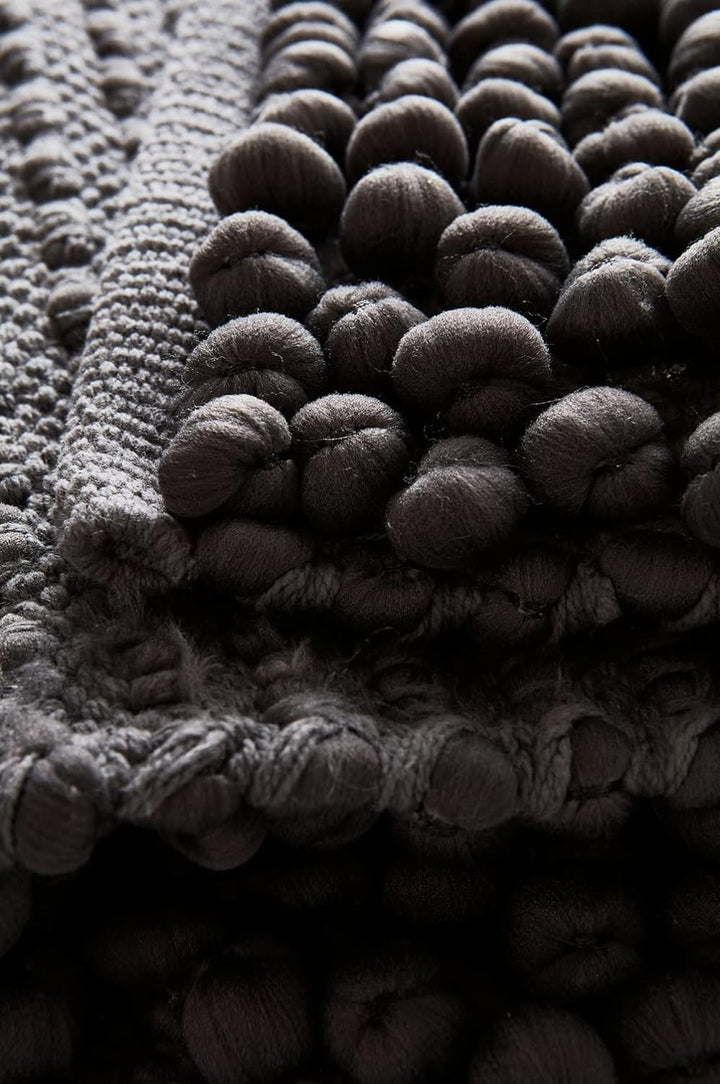 Jotex Hills Badteppich, Popcorn Badematte, Baumwolle und Polyester Mix - Grau, 80x150 cm Grau 80x150