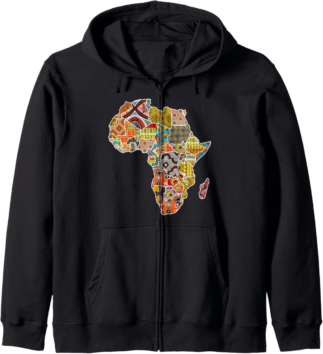 Africa Map with Traditional African Patterns Kapuzenjacke