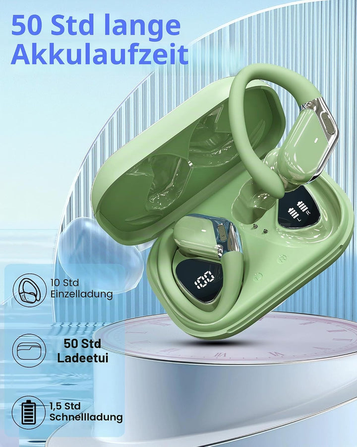 Rolosar 2026 Bluetooth Kopfhörer, Kopfhörer Kabellos Bluetooth 5.4 Sport In Ear Kopfhörer mit 4 ENC