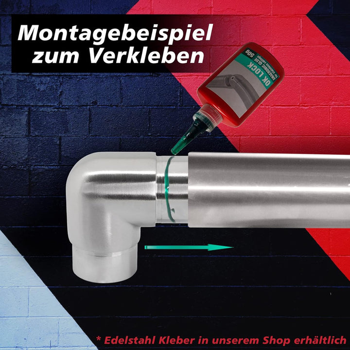 PRIOstahl Rundbogen Rohrbogen Rohrverbinder Steckfitting Eckverbinder Rund 90 Grad - 2 Stück Ø 42,4