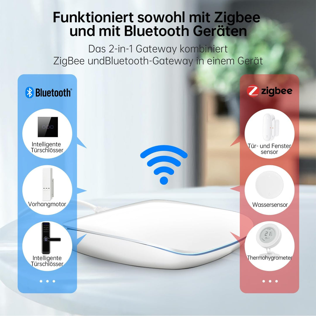 MIUCDA Tuya Zigbee Gateway Hub, 3 in 1 ZigBee 3.0 Bluetooth 5.0 WiFi Hub für Hausautomation Wireless