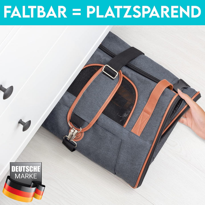 HUND IST KÖNIG® Hundetasche Katzentasche bis 6,5kg - robust & formstabil | Hochwertige Hundetragetas