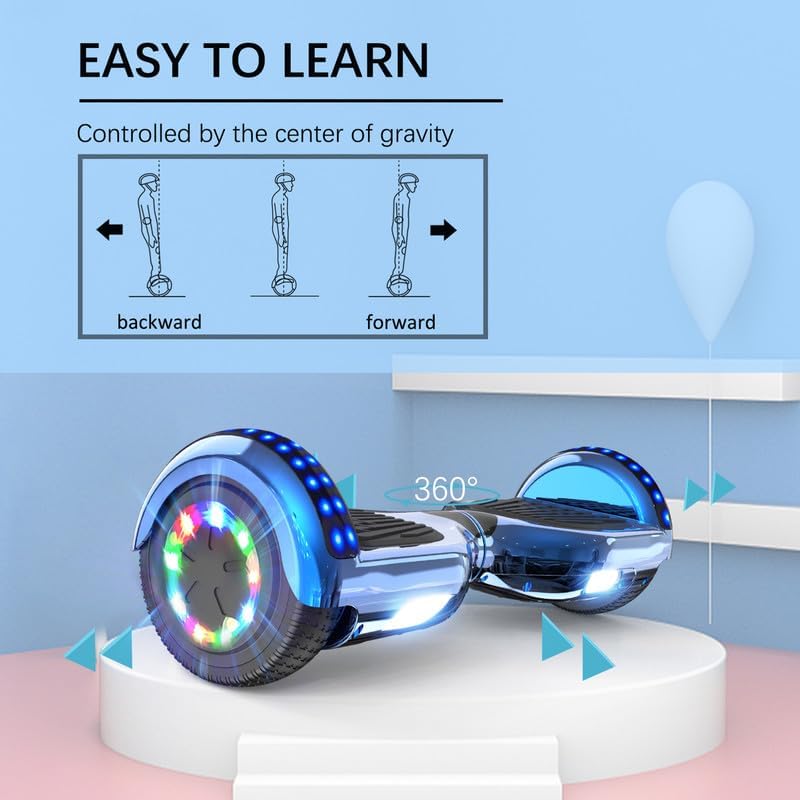 RCB Hoverboards 6,5 Zoll Skateboard Kinder und Jugendliche Hoverboards mit Bluetooth - Led Licht Seg