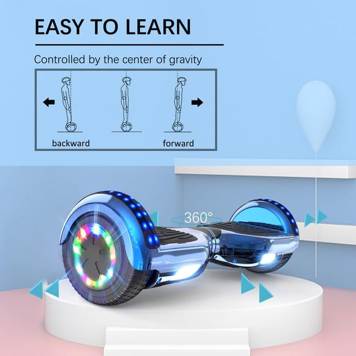 RCB Hoverboards 6,5 Zoll Skateboard Kinder und Jugendliche Hoverboards mit Bluetooth - Led Licht Seg