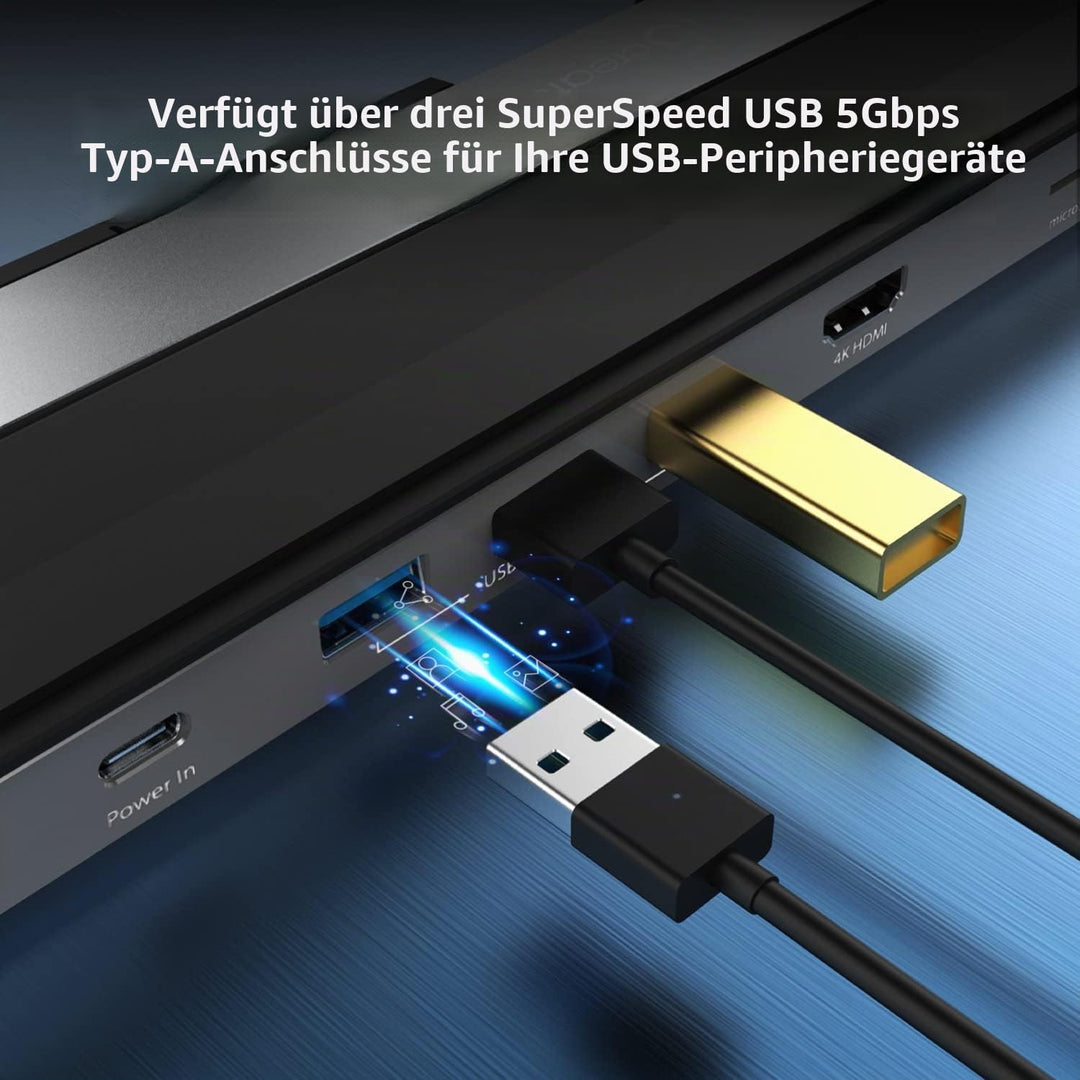 j5create USB-C 4K HDMI Dockingstation (9-in-1), 4K HDMI, 5Gbps USB-A x3, Kartenleser, PD 100W, Gigab