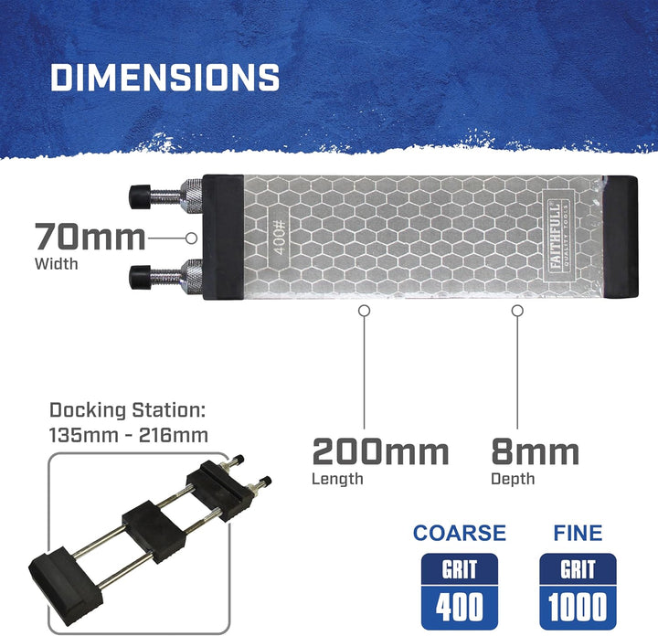 Faithfull Werkzeuge faidwkit 200 x 70 mm Diamant Schärfen Stein – klar 1 Einzelbett, 1 Einzelbett