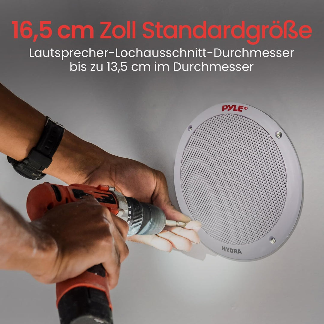 Pyle 16,5cm Dual Marine-Lautsprecher – 2-Wege wasserdichtes und wetterfestes Outdoor-Stereo-System m