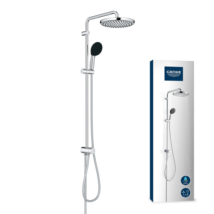 GROHE Vitalio 250, Duschset ohne Armatur, wassersparend, 8l pro Min (Regendusche für vorhandene Dusc