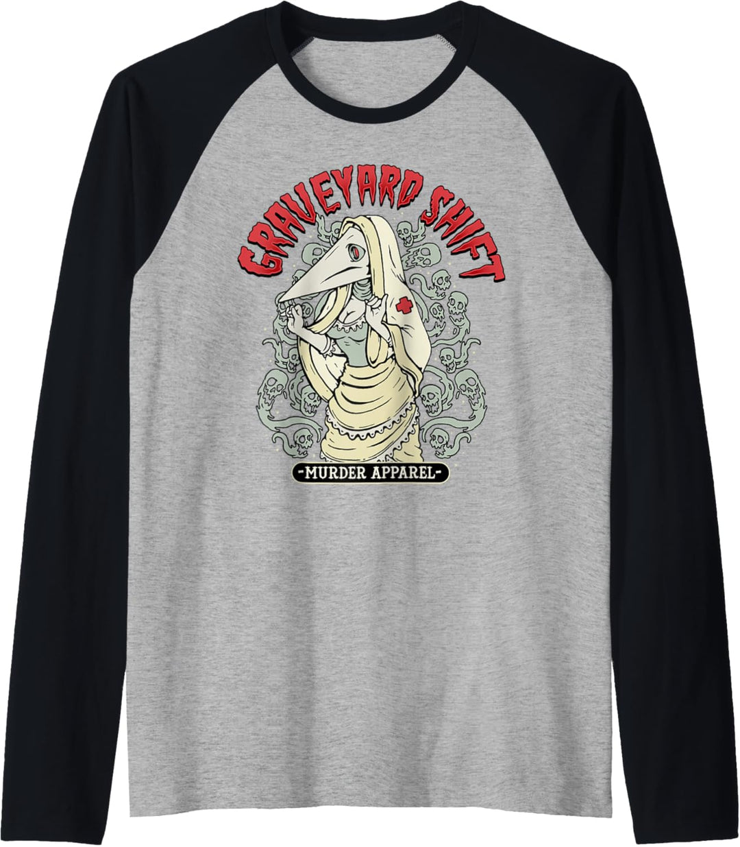 Plague Nurse Graveyard Shift Horror Raglan