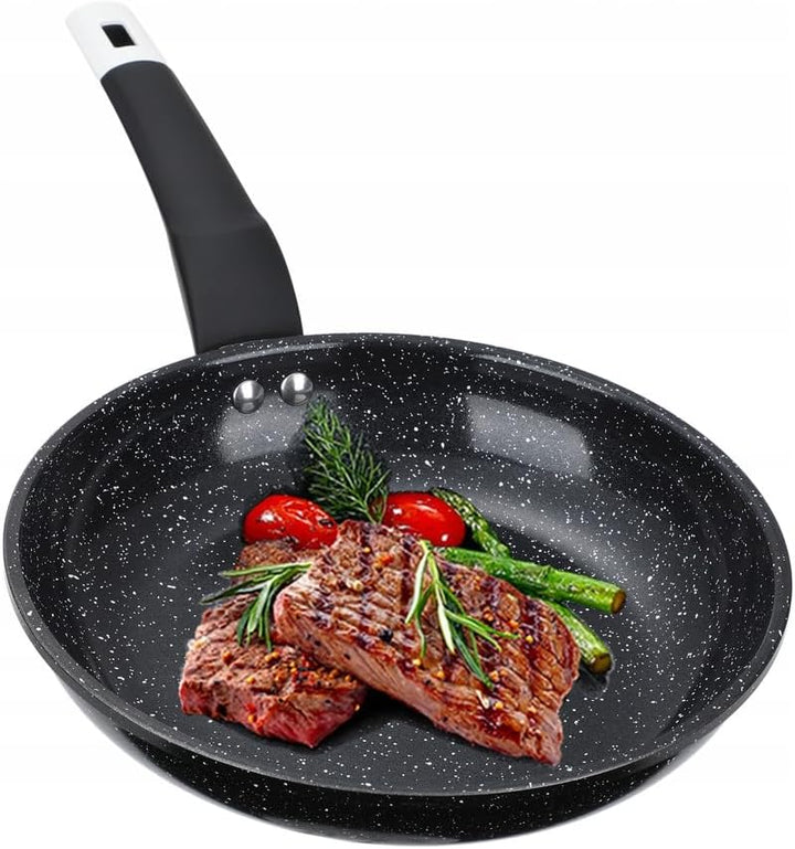 EliteHoff Pfannenset Induktion 4-teilig, Bratpfannenset (20/24/28 cm) + crepe pfanne 24 cm, Induktio
