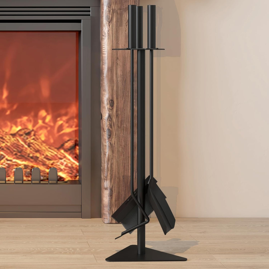 Kingson Kaminbesteck-Set mit Schaufel, Schürhaken und Bürste, 58 cm hoch, ideal für Holzofen und Kam