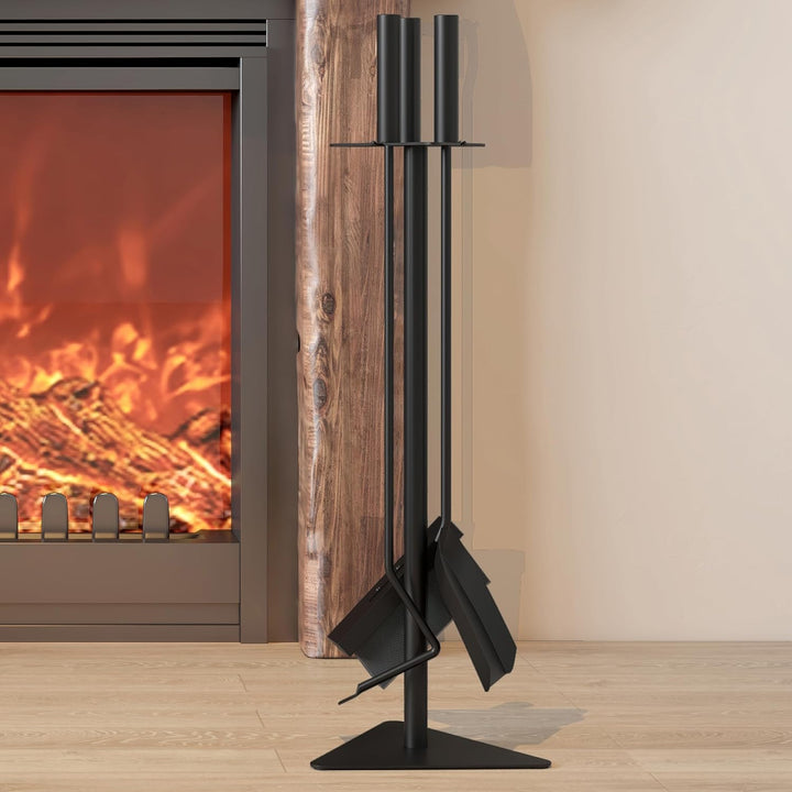 Kingson Kaminbesteck-Set mit Schaufel, Schürhaken und Bürste, 58 cm hoch, ideal für Holzofen und Kam
