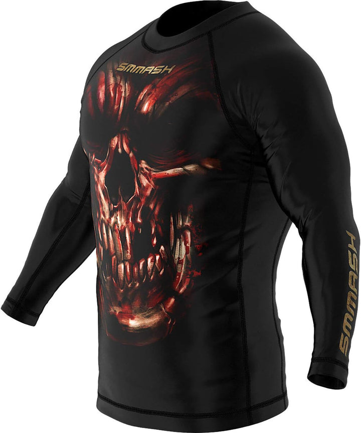 SMMASH Funktionsshirt Herren Rashguard Langarm Sportshirt MMA Thaibox Muay Thai Kickboxen Atmungsakt