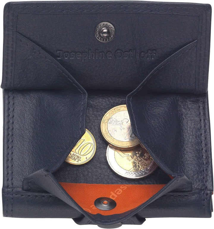 Josephine Osthoff Slim Wallet mit Münzfach Herren echt Leder mit RFID Schutz Geldeutel Damen kleine
