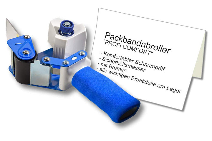 Exklusiver Profi Paketbandabroller und Klebebandabroller [ schwere Metall- + Kunststoffkonstuktion ]