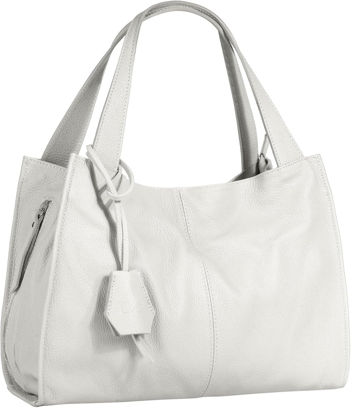 Shopper Echt Leder Damen Made in Italy, Smartphonefach, Ledertasche Damen, Handtasche Echtleder, Umh